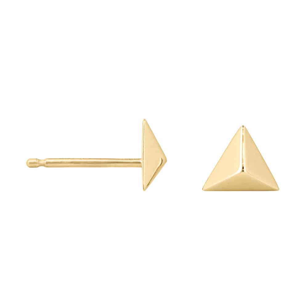 The Pyramid Stud Earrings available in your choice of recycled solid 14K white, yellow, or rose gold 