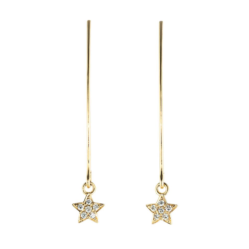 French Wire Yellow Gold Star Earrings Ready to Ship