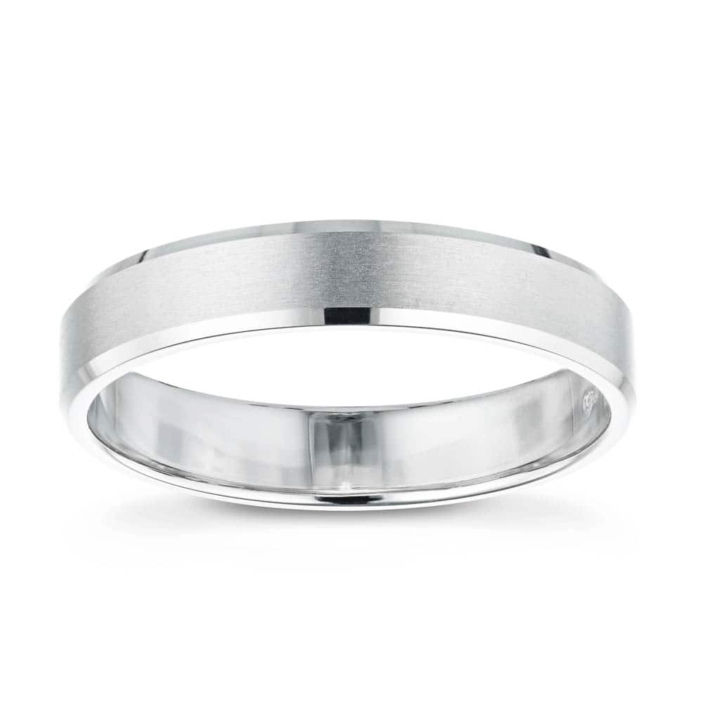 Men's wedding band in satin finish in recycled 14K white gold | Men's wedding band in satin finish in recycled 14K white gold