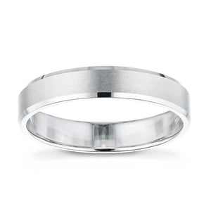  Men's wedding band in satin finish in recycled 14K white gold