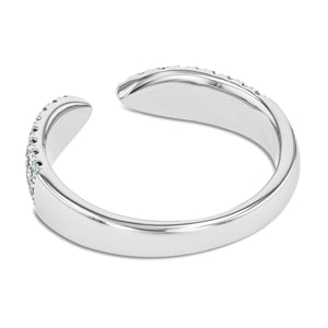 pave set open band ring with lab grown diamonds in 14k white gold