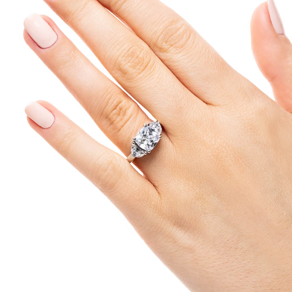 Sandra Three Stone Ring Lab Grown Diamond Lifestyle