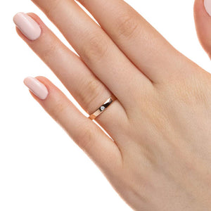  Fashion band with a 0.02ct Lab-Grown Diamond in recycled 10K rose gold