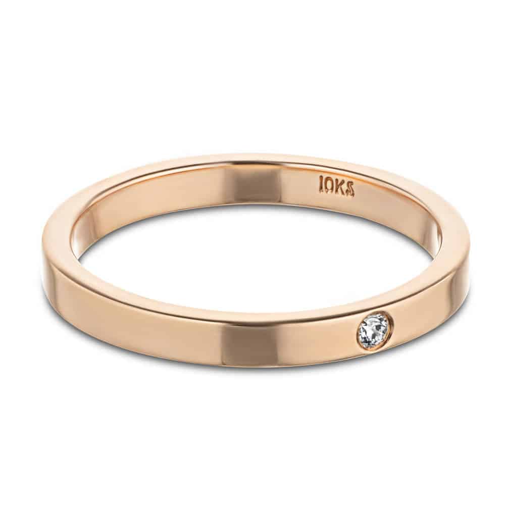 Fashion band with a 0.02ct Lab-Grown Diamond in recycled 10K rose gold 