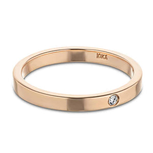  Fashion band with a 0.02ct Lab-Grown Diamond in recycled 10K rose gold