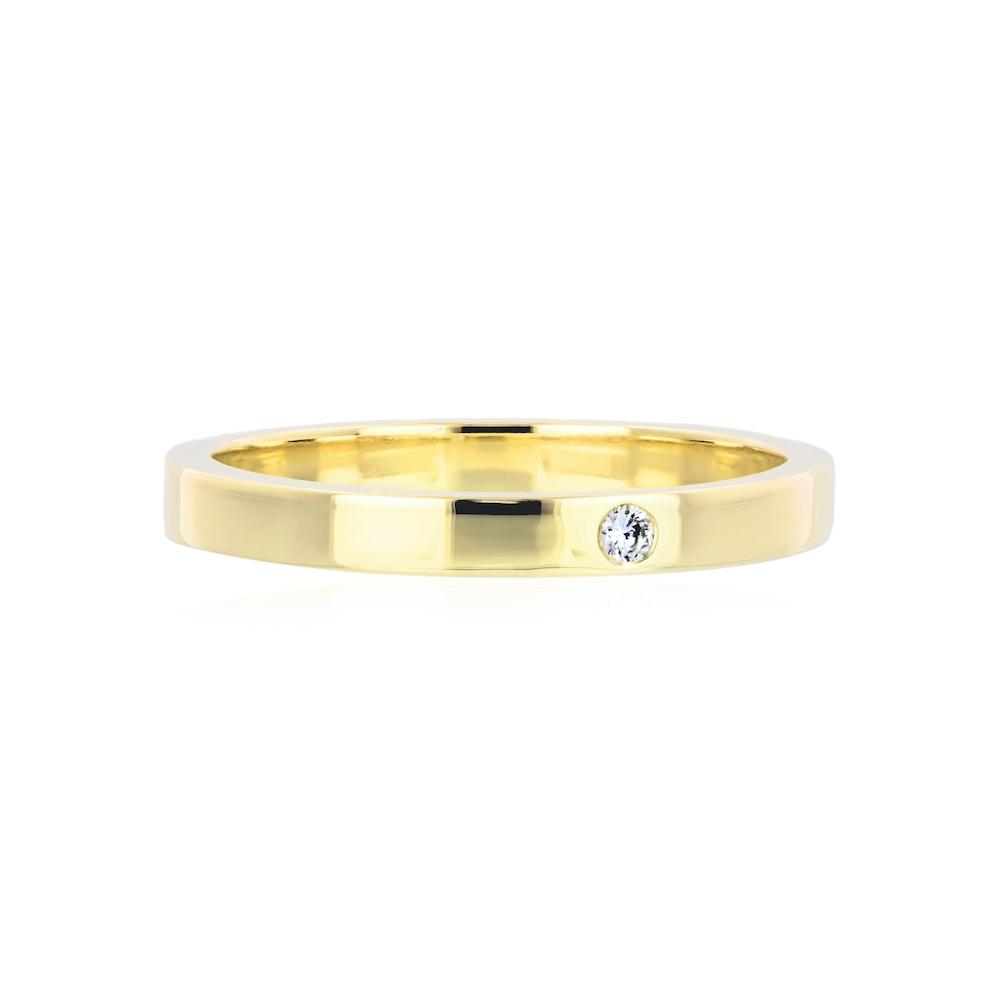 Fashion band with a 0.02ct Lab-Grown Diamond in recycled 10K yellow gold 