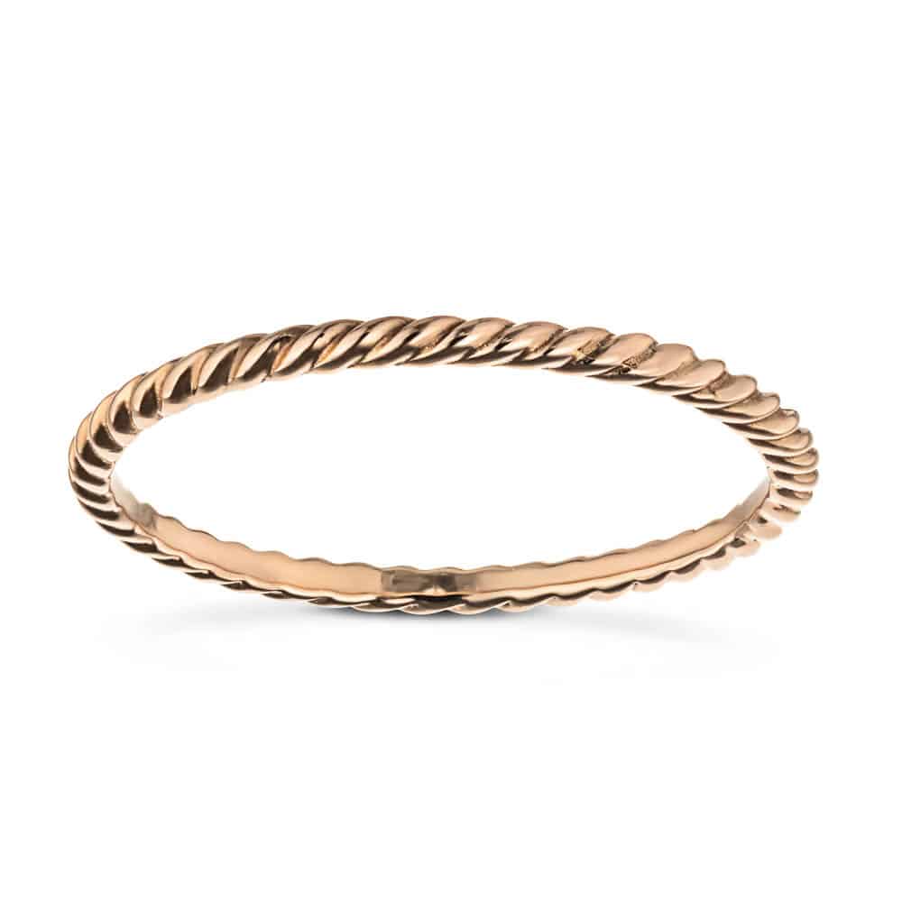 Stackable rope style ring in recycled 10K rose gold | Stackable rope style ring in recycled 10K rose gold