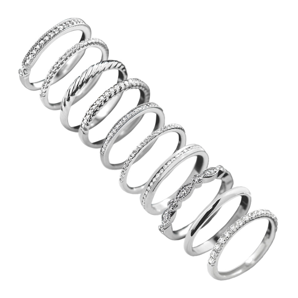 Stack your solitaire ring with multiple bands