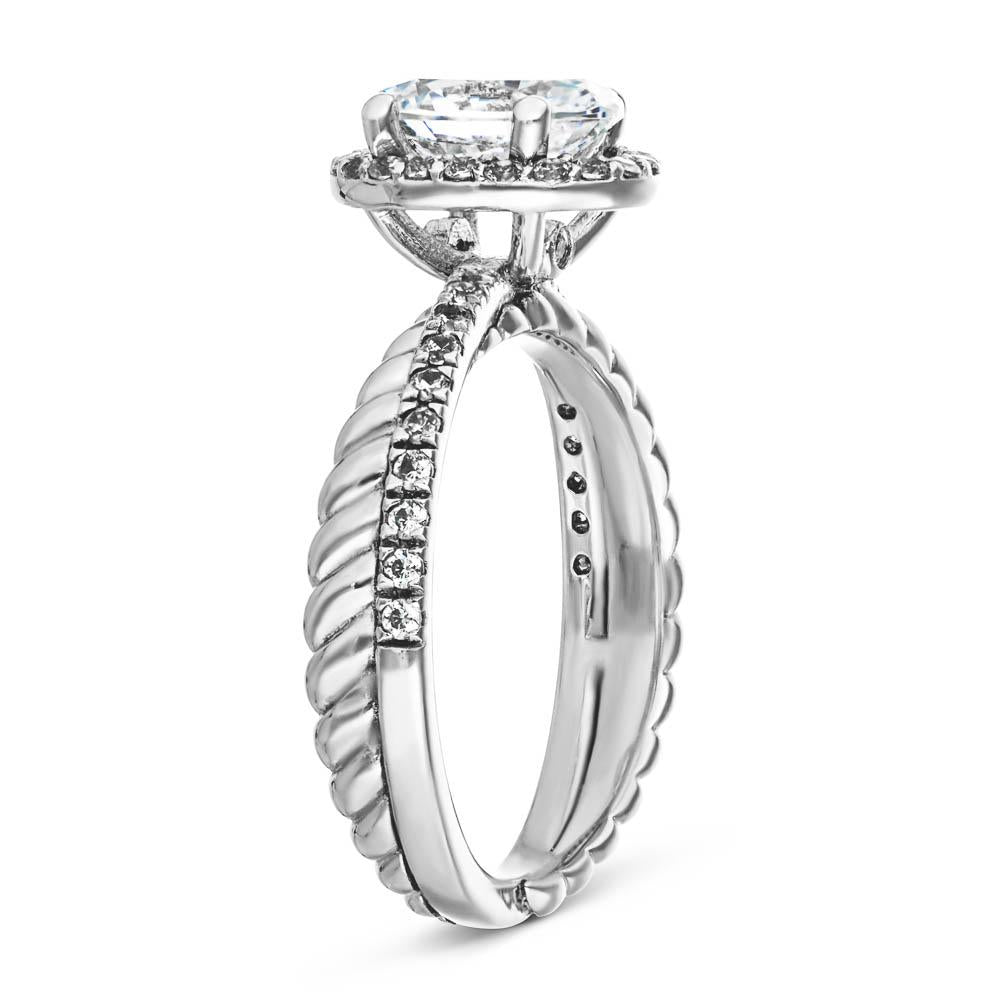 Terwilliger Engagement Ring shown with a 1.25ct oval cut Lab-Grown Diamond in recycled 14K white gold. 