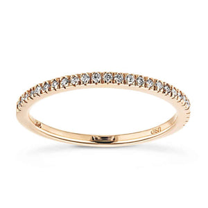  Diamond accented wedding band in recycled 14K rose gold made to fit the Venetian Engagement Ring