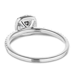  engagement ring diamond accented halo Shown with a 1.0ct Round cut Lab-Grown Diamond with diamond accented halo and band in recycled 14K white gold