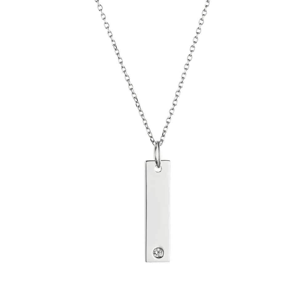 Kay Diamond Bar Necklace 1/8 ct tw Round-cut Sterling Silver | Pueblo Mall