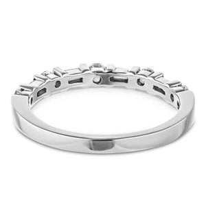  Whimsy diamond edding band accenting round baguette recycled diamonds recycled 14K white gold
