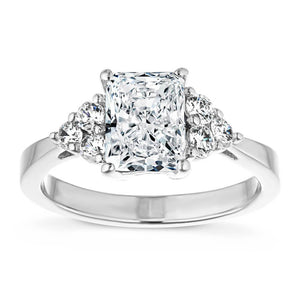 Wildfire Engagement Ring 1.0ct radiant cut Lab-Grown Diamond recycled diamond side stones recycled 14K white gold