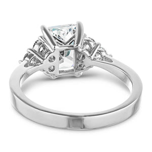  Wildfire Engagement Ring 1.0ct radiant cut Lab-Grown Diamond recycled diamond side stones recycled 14K white gold