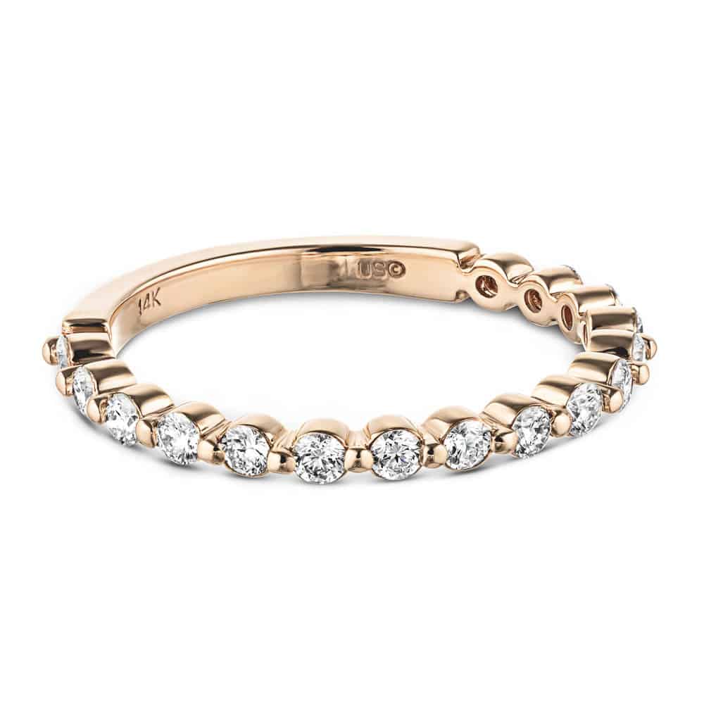Willow Grand Wedding Band accented with recycled diamonds and set in recycled 14K rose gold 