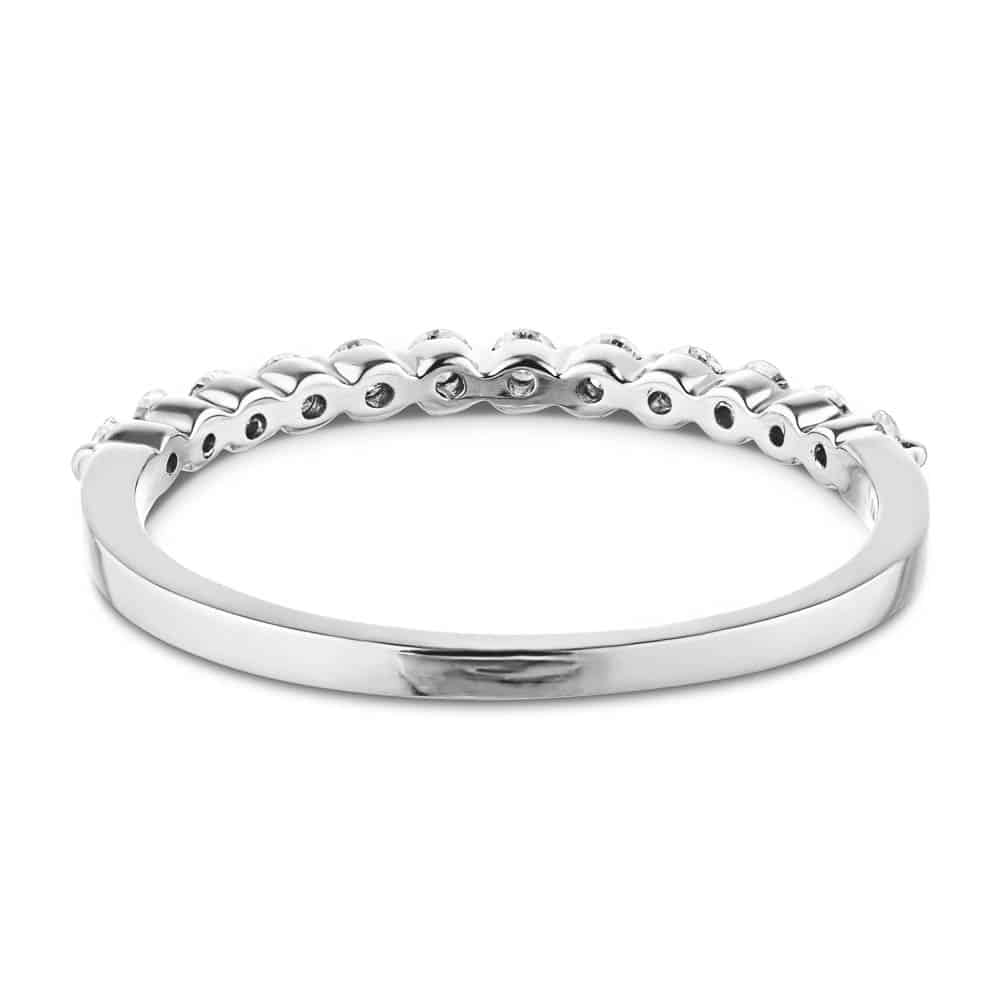 Diamond accented band in recycled 14K white gold 