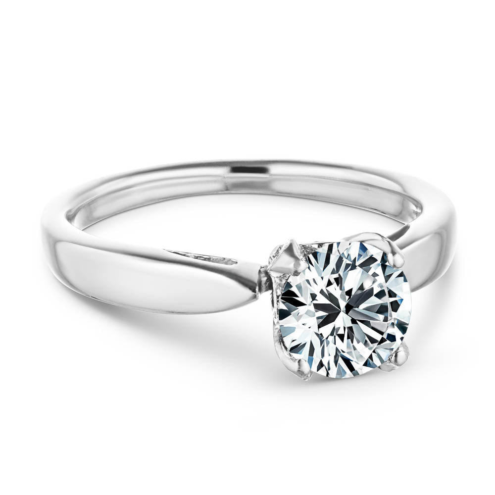 Winter Rose Engagement Ring shown with a 1.50ct round cut Lab-Grown Diamond in 14K white gold