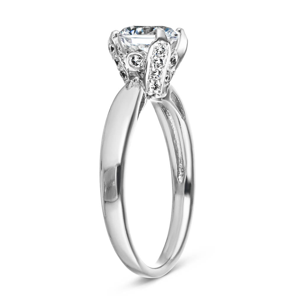 Winter Rose Engagement Ring shown with a 1.50ct round cut Lab-Grown Diamond in 14K white gold