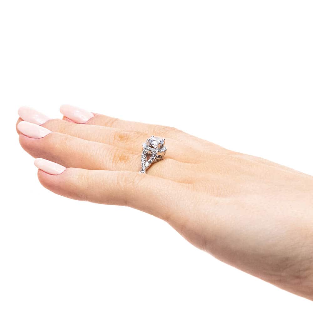 2 Carat Lab Grown Marquise Diamond Petite Pave Engagement Ring