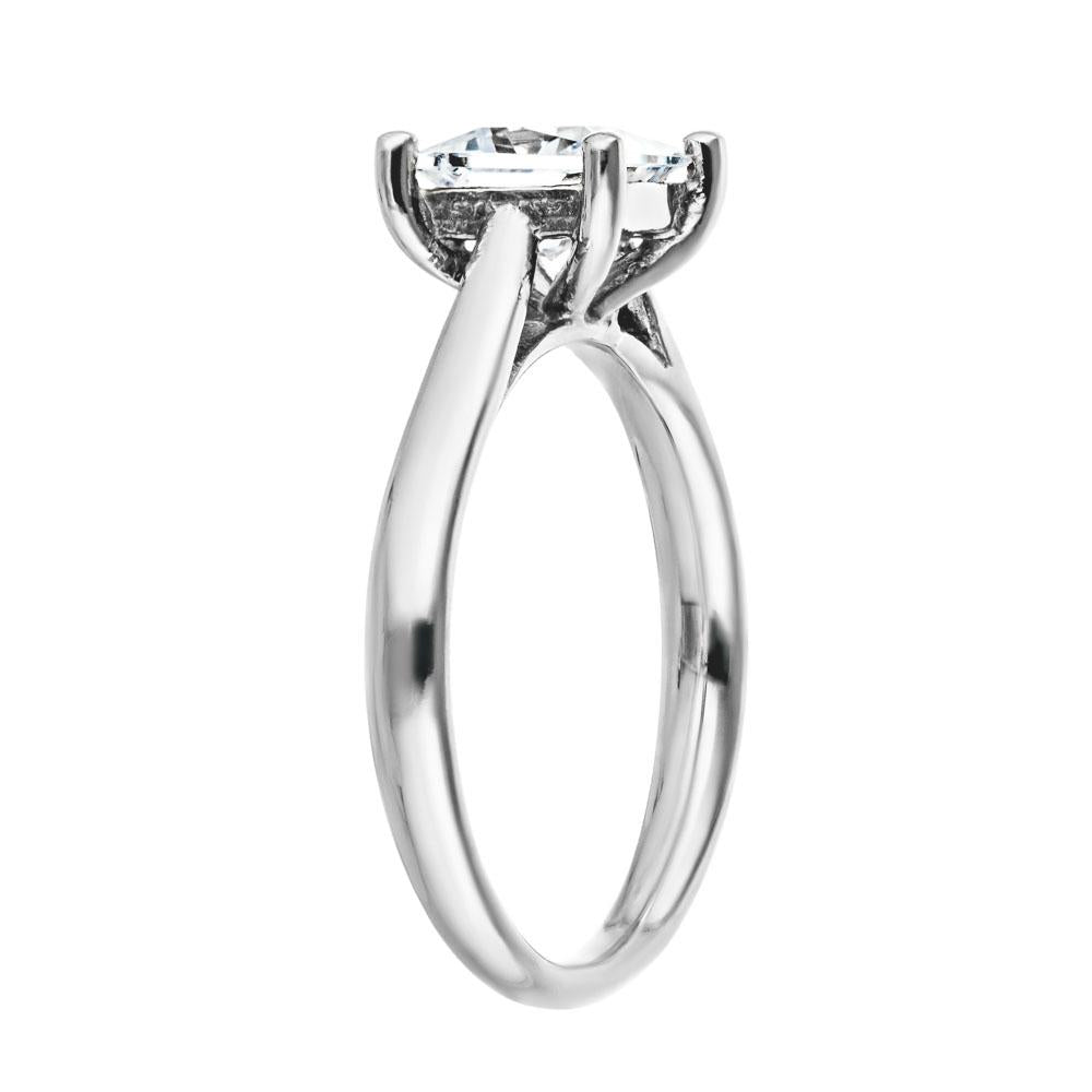 Shown with a 1.0ct Princess cut Lab-Grown Diamond in recycled 14K white gold 