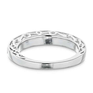  Julie Accented Wedding band scroll detail recycled diamonds recycled 14K white gold