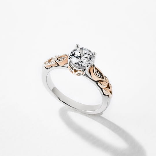 shop lab created sapphire two tone engagement rings